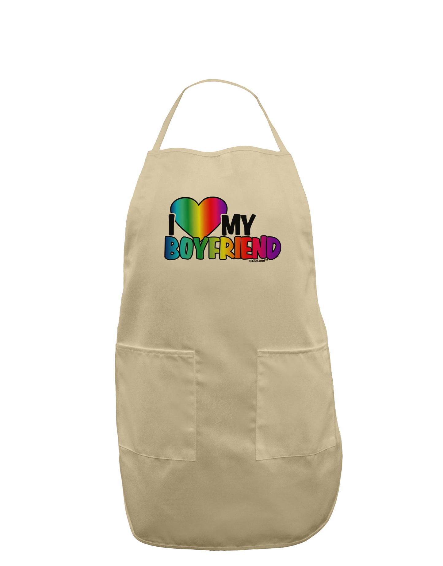 I Heart My Boyfriend - Rainbow Adult Apron-Bib Apron-TooLoud-Stone-One-Size-Davson Sales