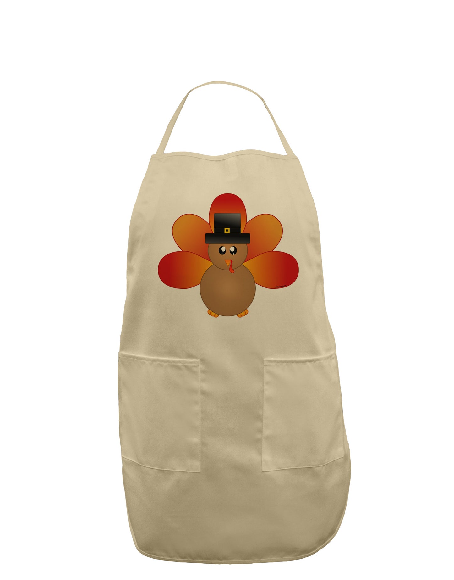 Cute Pilgrim Turkey Thanksgiving Adult Apron-Bib Apron-TooLoud-Stone-One-Size-Davson Sales
