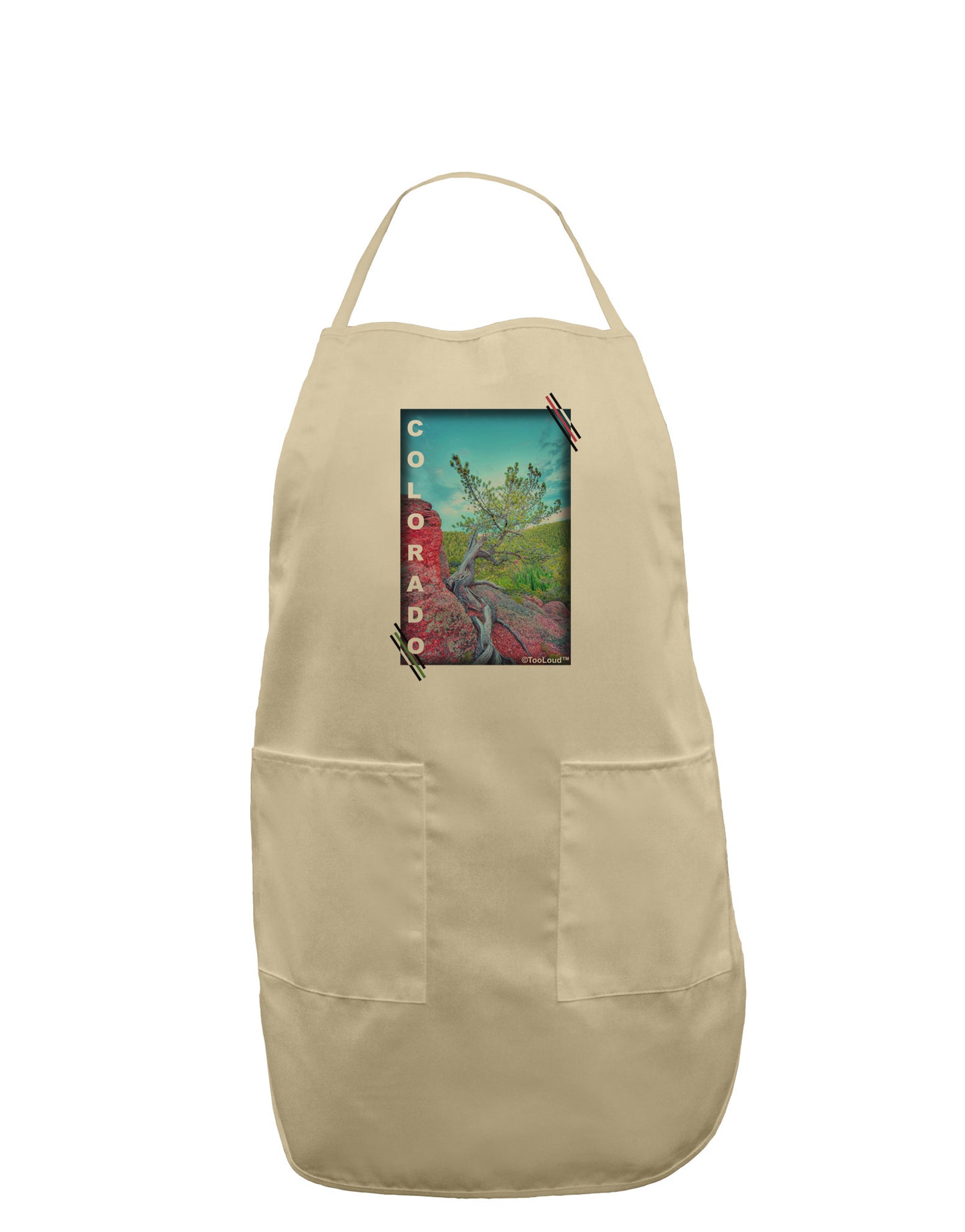 CO Cliffside Tree Text Adult Apron-Bib Apron-TooLoud-Stone-One-Size-Davson Sales