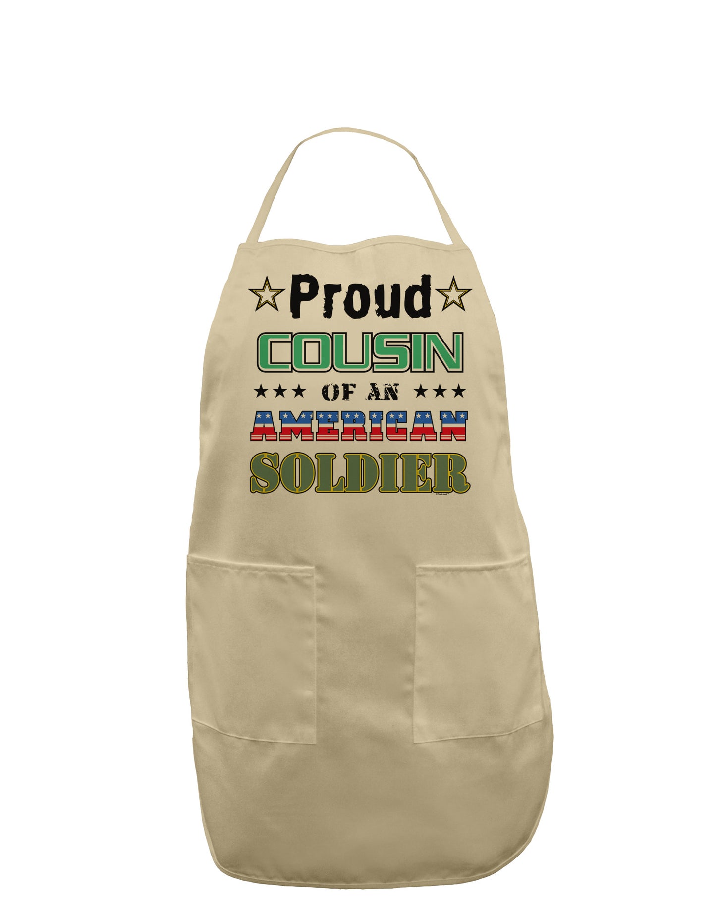 Proud Cousin of an American Soldier Adult Apron-Bib Apron-TooLoud-Stone-One-Size-Davson Sales