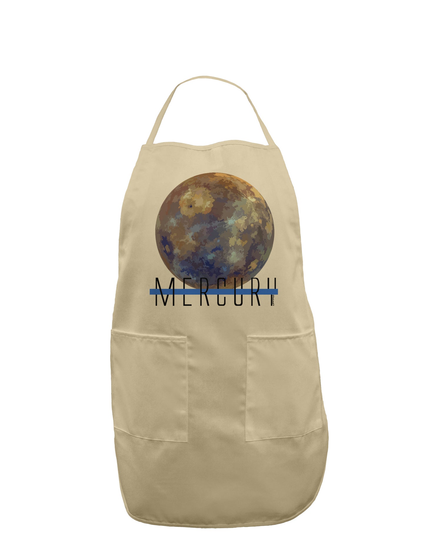 Planet Mercury Text Adult Apron-Bib Apron-TooLoud-Stone-One-Size-Davson Sales