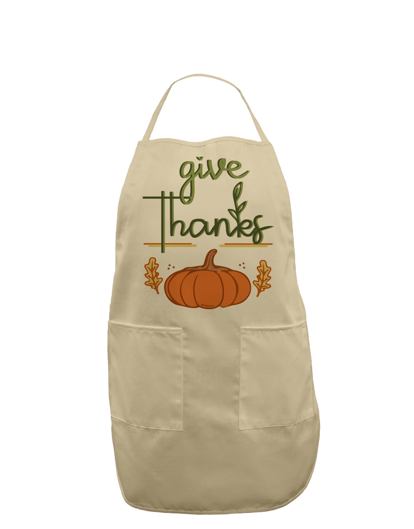 Give Thanks Adult Apron-Bib Apron-TooLoud-Stone-One-Size-Davson Sales