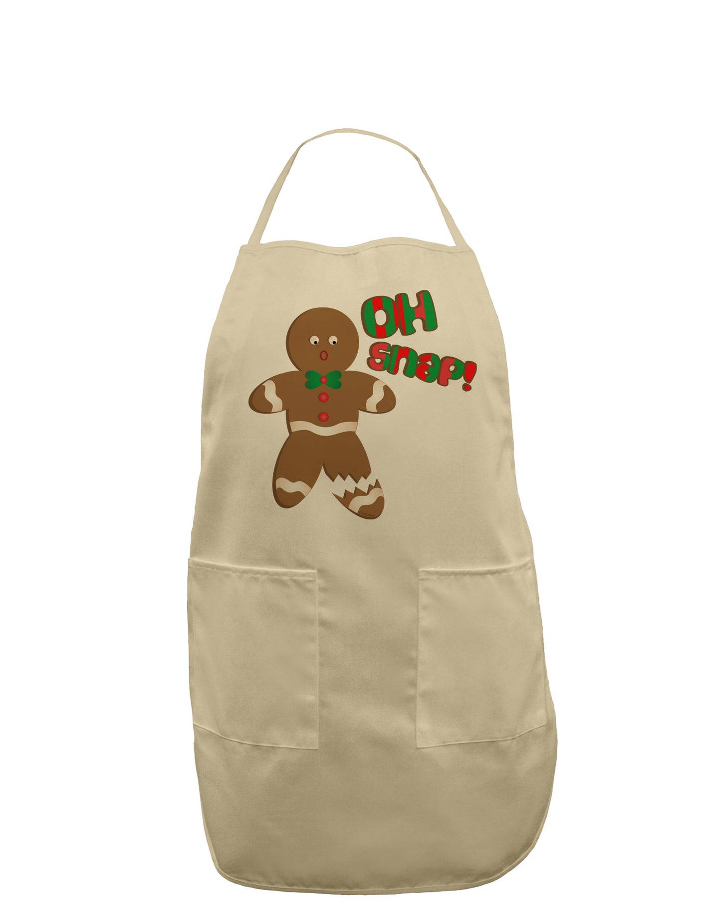 Oh Snap Gingerbread Man Christmas Adult Apron-Bib Apron-TooLoud-Stone-One-Size-Davson Sales