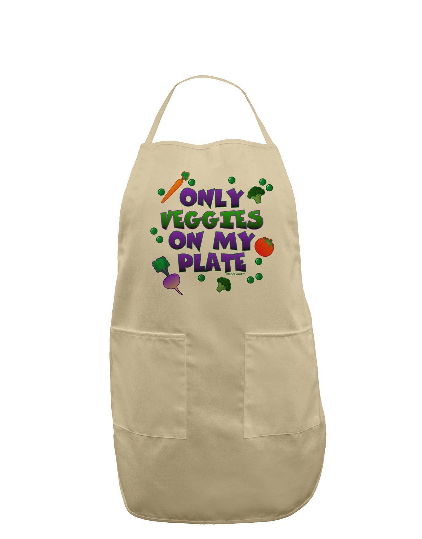 Only Veggies On My Plate Adult Apron-Bib Apron-TooLoud-Stone-One-Size-Davson Sales