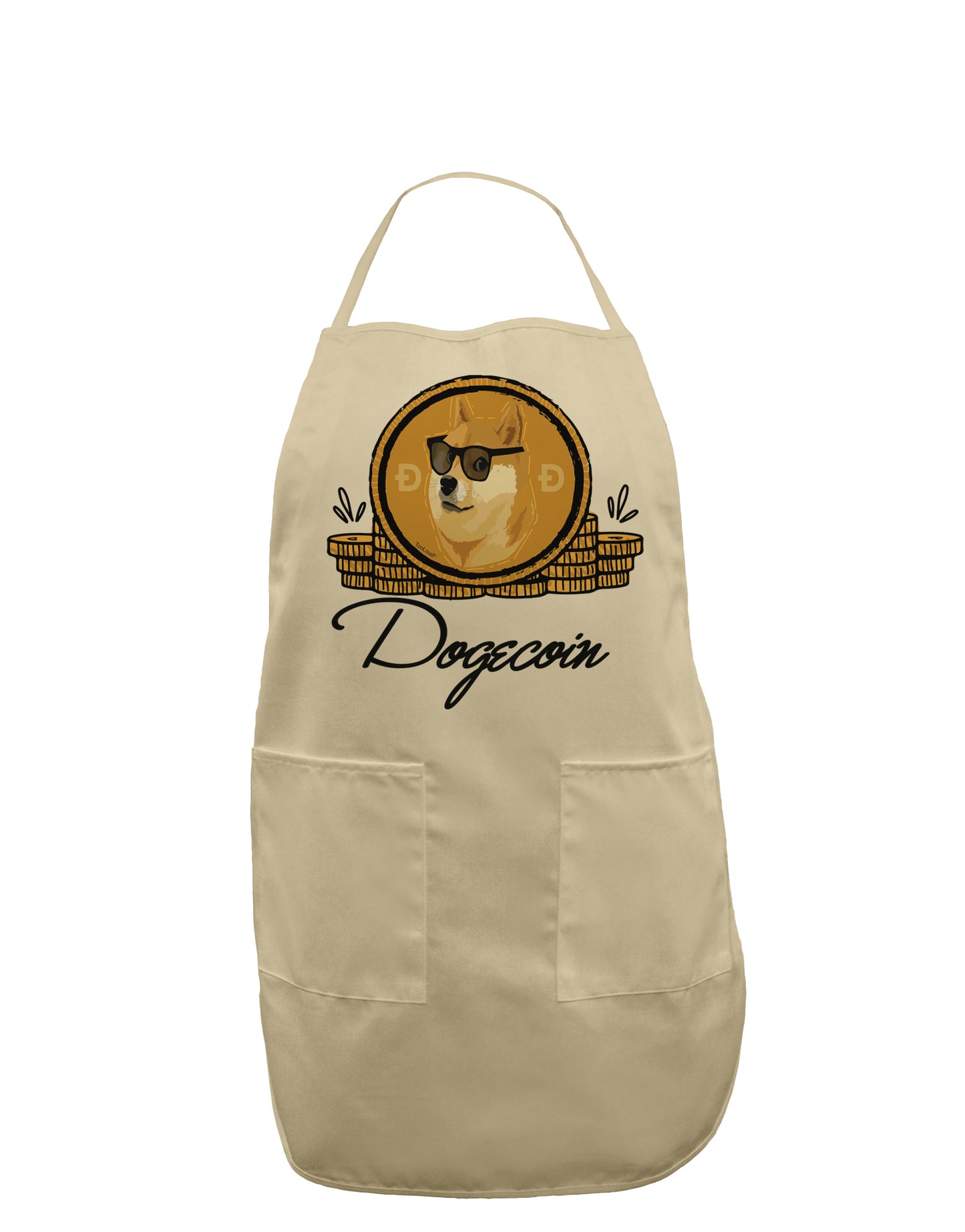 Doge Coins Adult Apron-Bib Apron-TooLoud-Stone-One-Size-Davson Sales