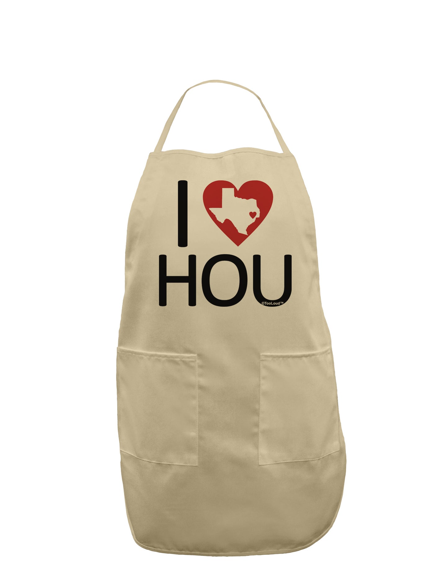 I Heart Houston Adult Apron-Bib Apron-TooLoud-Stone-One-Size-Davson Sales