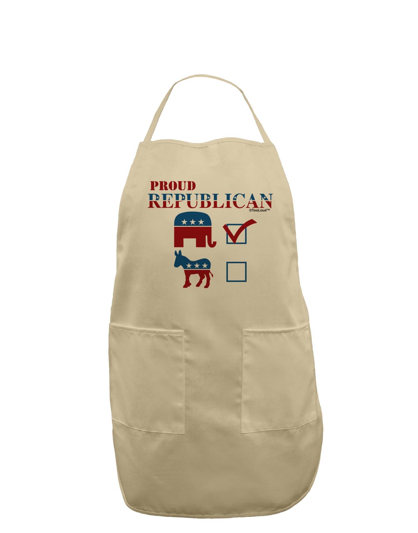 Proud Republican Checkmark Adult Apron-Bib Apron-TooLoud-Stone-One-Size-Davson Sales