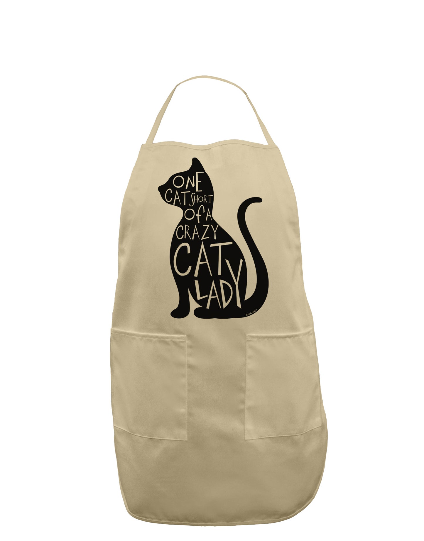 One Cat Short Of A Crazy Cat Lady Adult Apron-Bib Apron-TooLoud-Stone-One-Size-Davson Sales