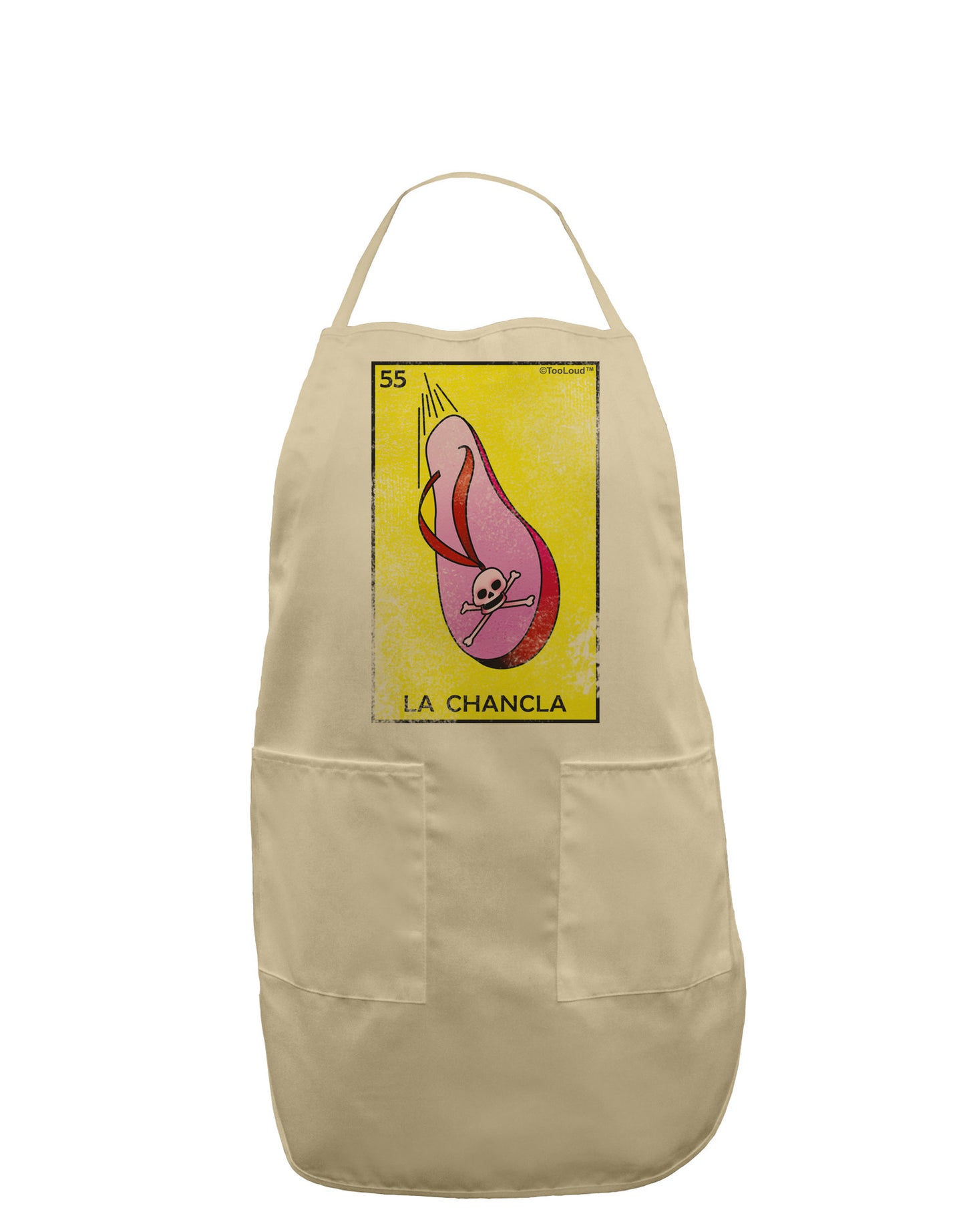 La Chancla Loteria Distressed Adult Apron by-Bib Apron-TooLoud-Stone-One-Size-Davson Sales