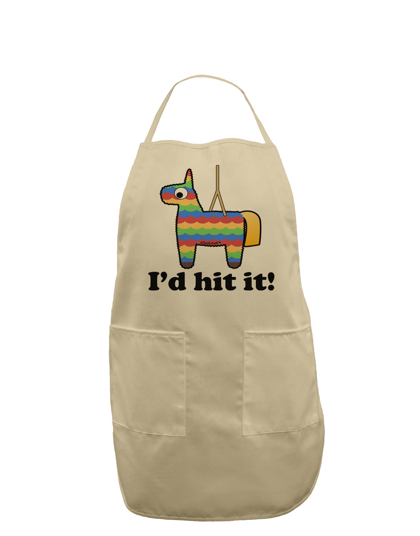 I'd Hit it - Funny Pinata Design Adult Apron-Bib Apron-TooLoud-Stone-One-Size-Davson Sales