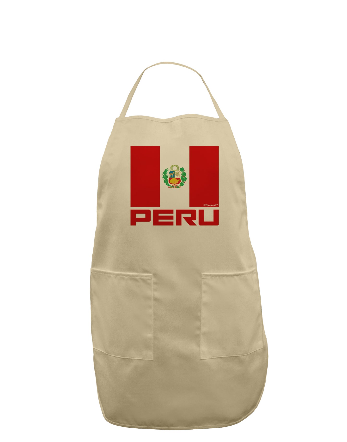 Peru Flag Adult Apron-Bib Apron-TooLoud-Stone-One-Size-Davson Sales