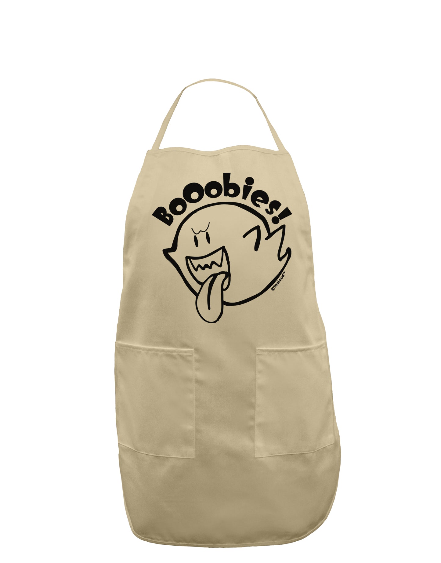 Booobies Adult Apron-Bib Apron-TooLoud-Stone-One-Size-Davson Sales