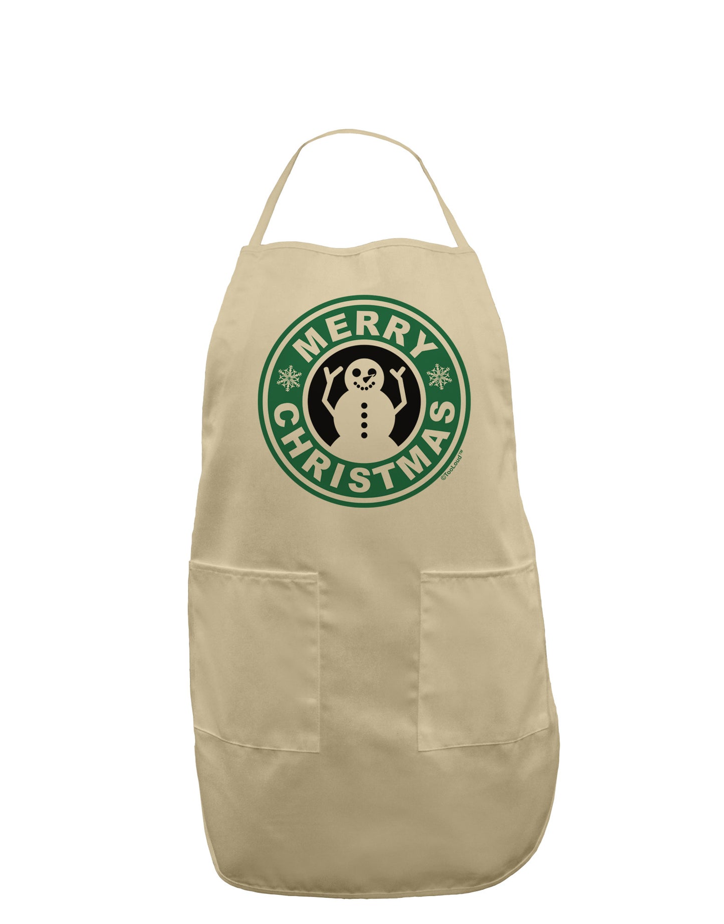 Merry Christmas Latte Logo Adult Apron-Bib Apron-TooLoud-Stone-One-Size-Davson Sales