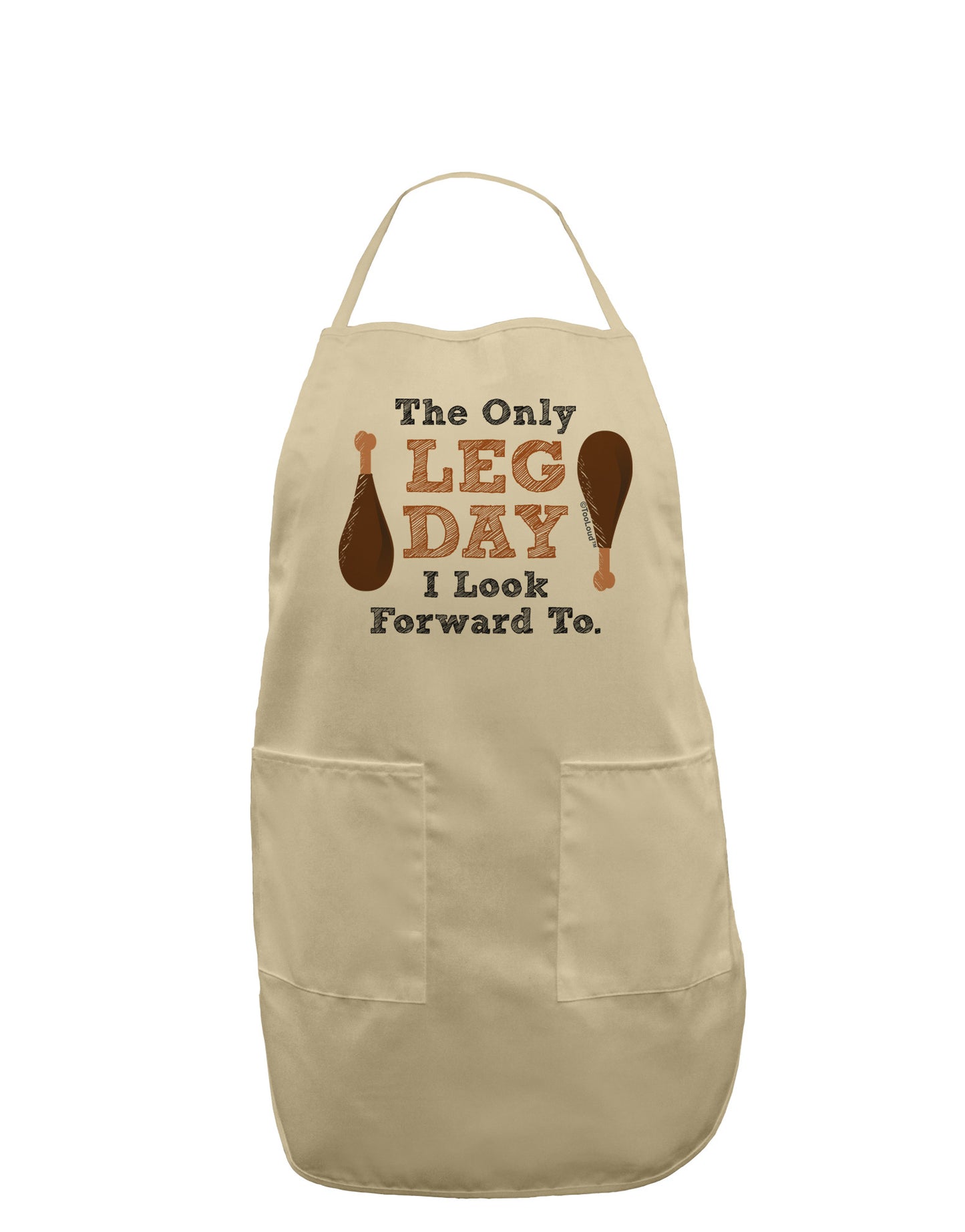 Leg Day - Turkey Leg Adult Apron-Bib Apron-TooLoud-Stone-One-Size-Davson Sales