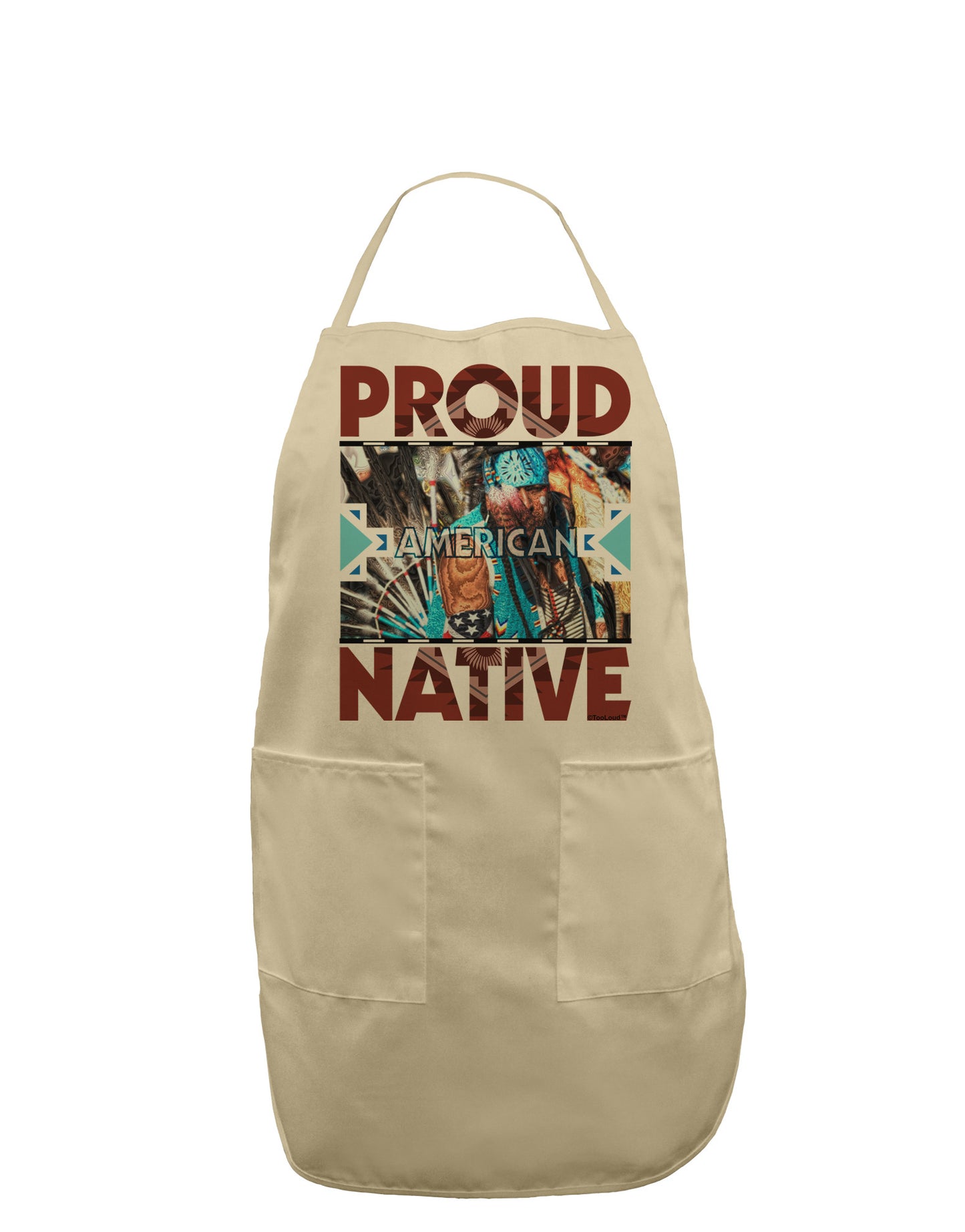 Proud Native American Adult Apron-Bib Apron-TooLoud-Stone-One-Size-Davson Sales
