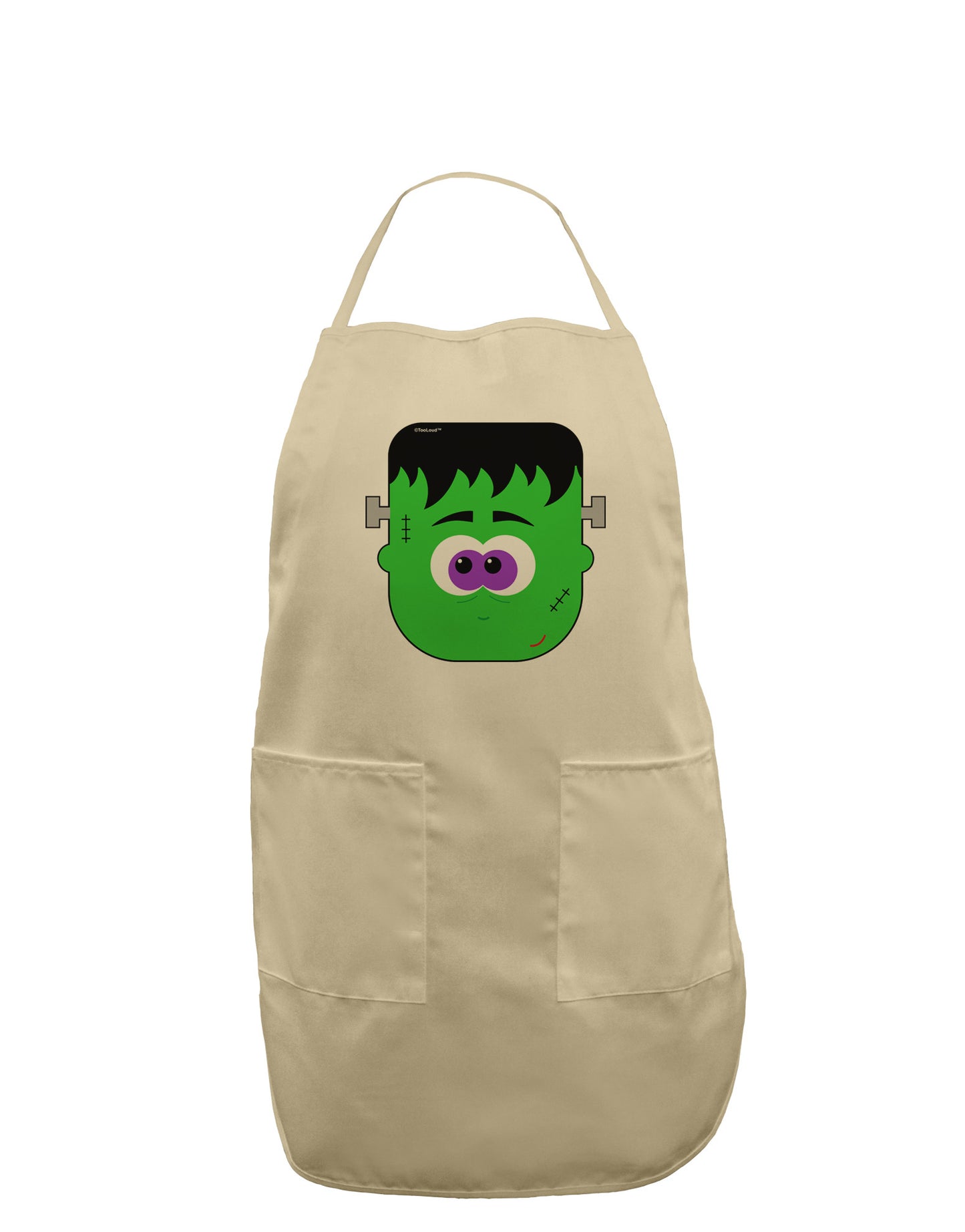 Frankenstein Face Halloween Adult Apron-Bib Apron-TooLoud-Stone-One-Size-Davson Sales