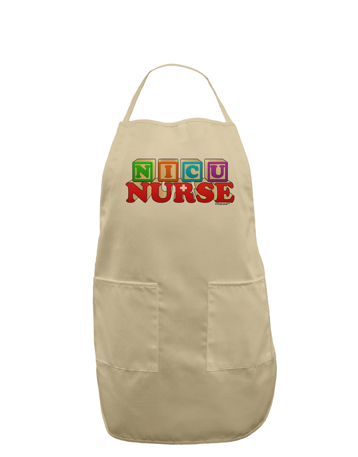 Nicu Nurse Adult Apron-Bib Apron-TooLoud-Stone-One-Size-Davson Sales