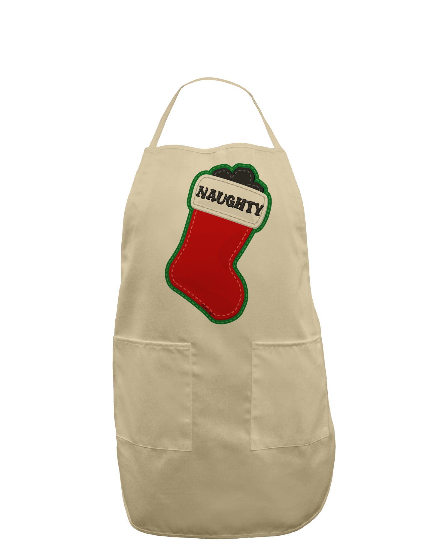 Naughty Coal Cute Christmas Stocking Adult Apron-Bib Apron-TooLoud-Stone-One-Size-Davson Sales