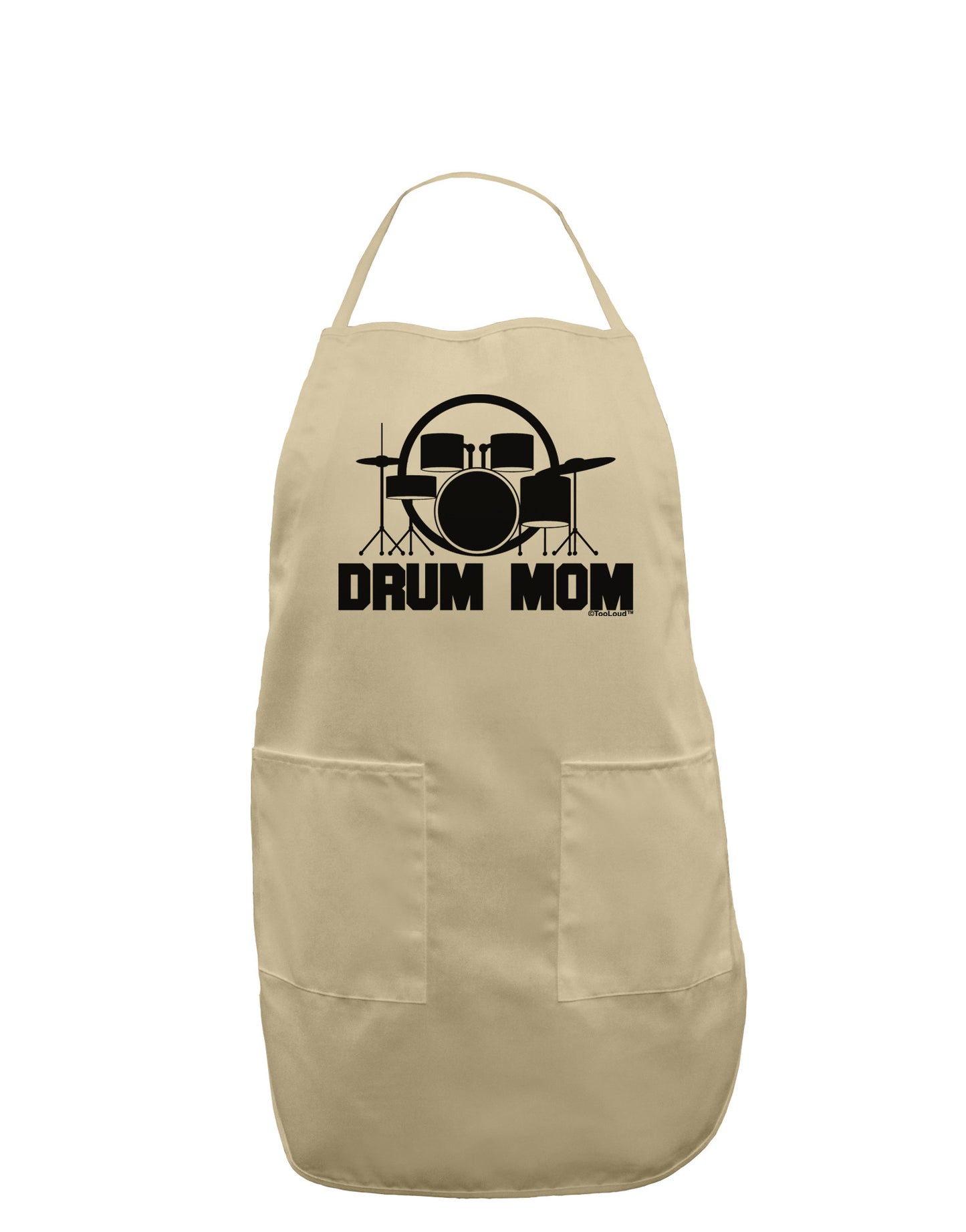 Drum Mom - Mother's Day Design Adult Apron-Bib Apron-TooLoud-Stone-One-Size-Davson Sales