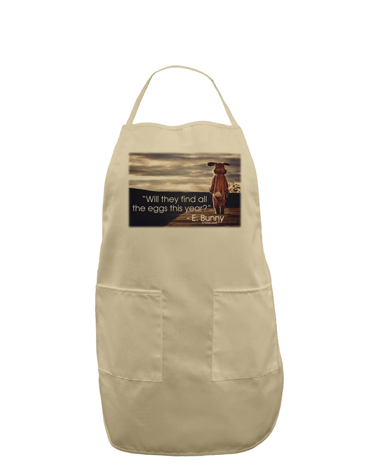 Will They Find the Eggs - Easter Bunny Adult Apron by TooLoud-Bib Apron-TooLoud-Stone-One-Size-Davson Sales