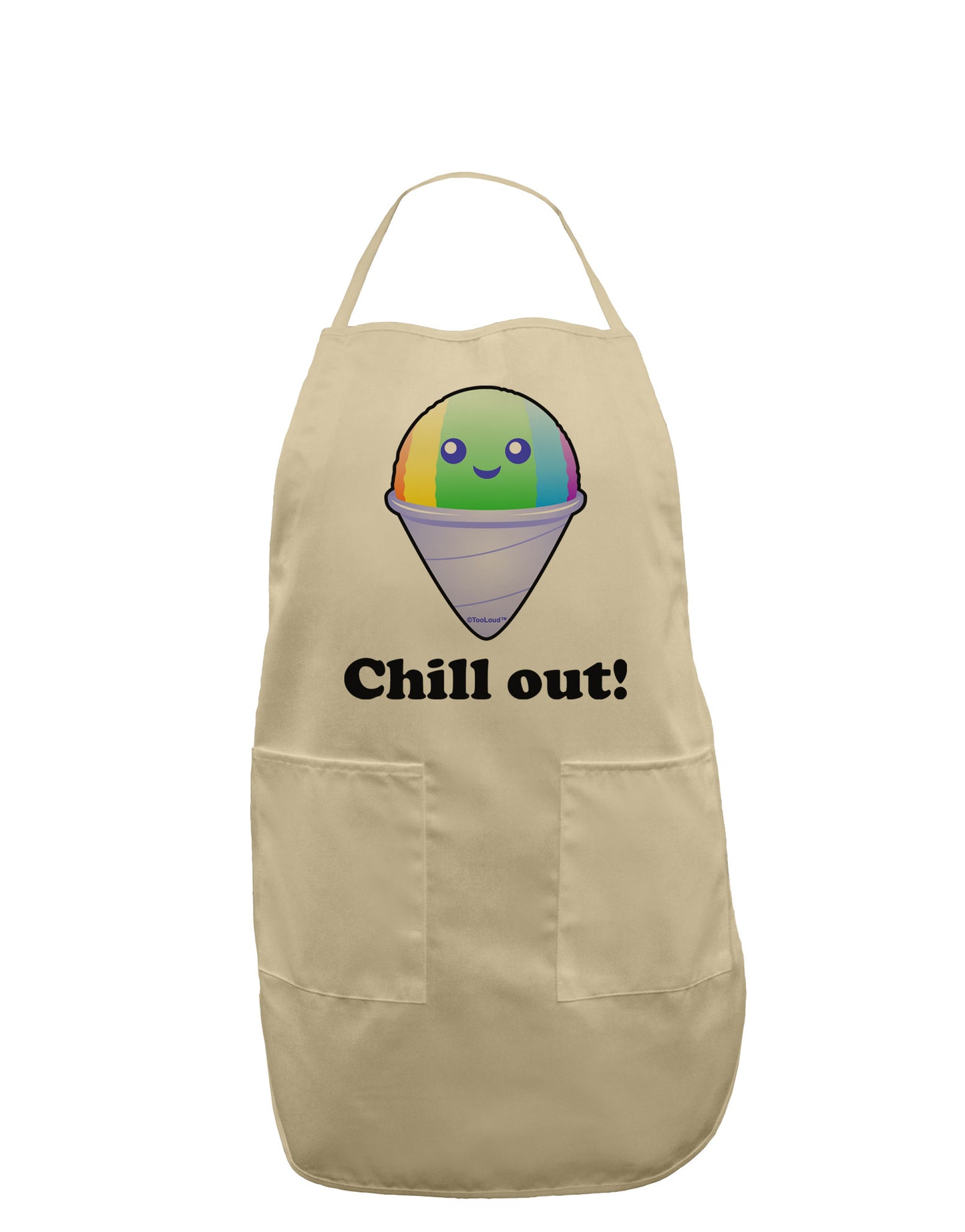 Cute Shaved Ice Chill Out Adult Apron-Bib Apron-TooLoud-Stone-One-Size-Davson Sales