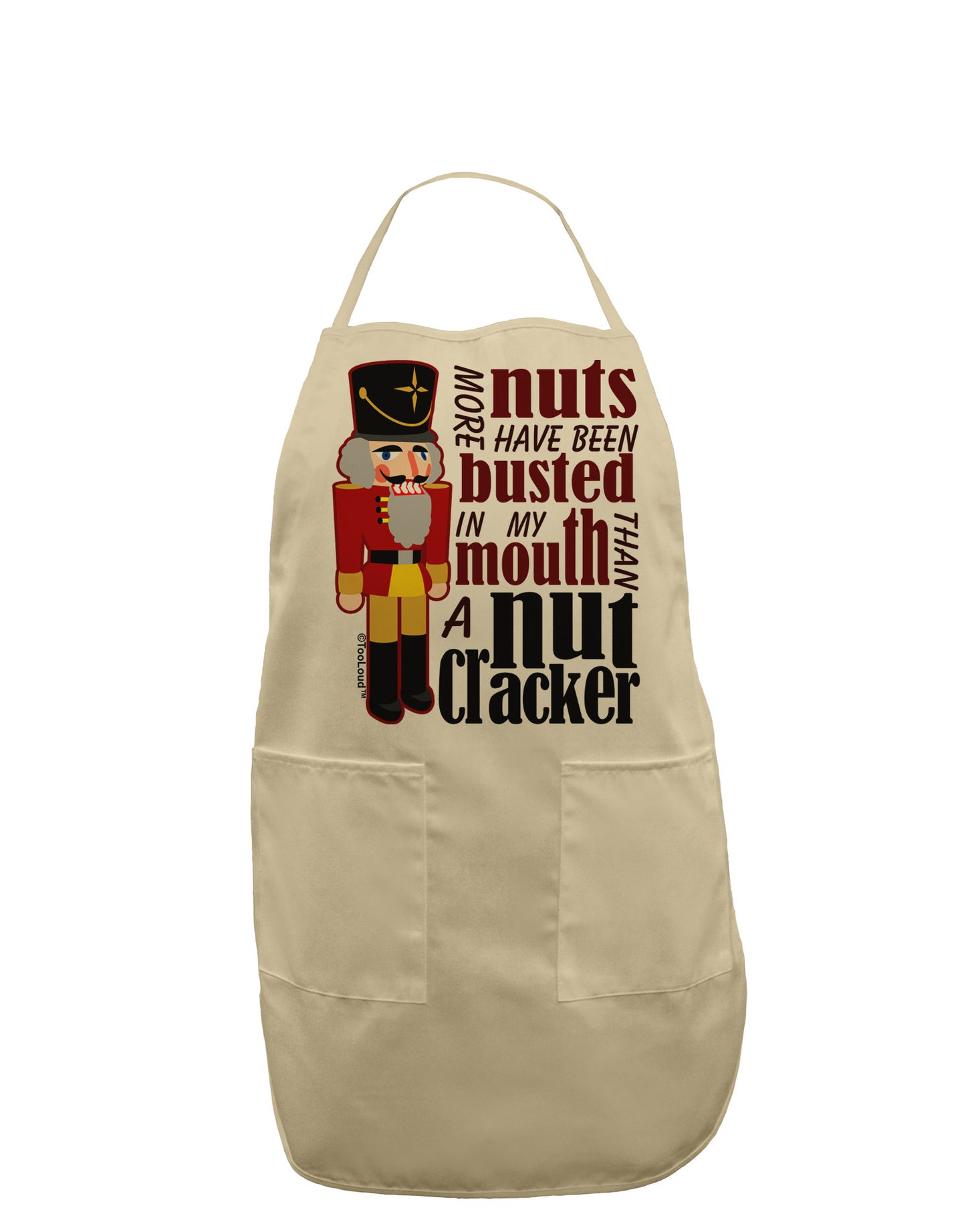 More Nuts Busted - My Mouth Adult Apron by-Bib Apron-TooLoud-Stone-One-Size-Davson Sales