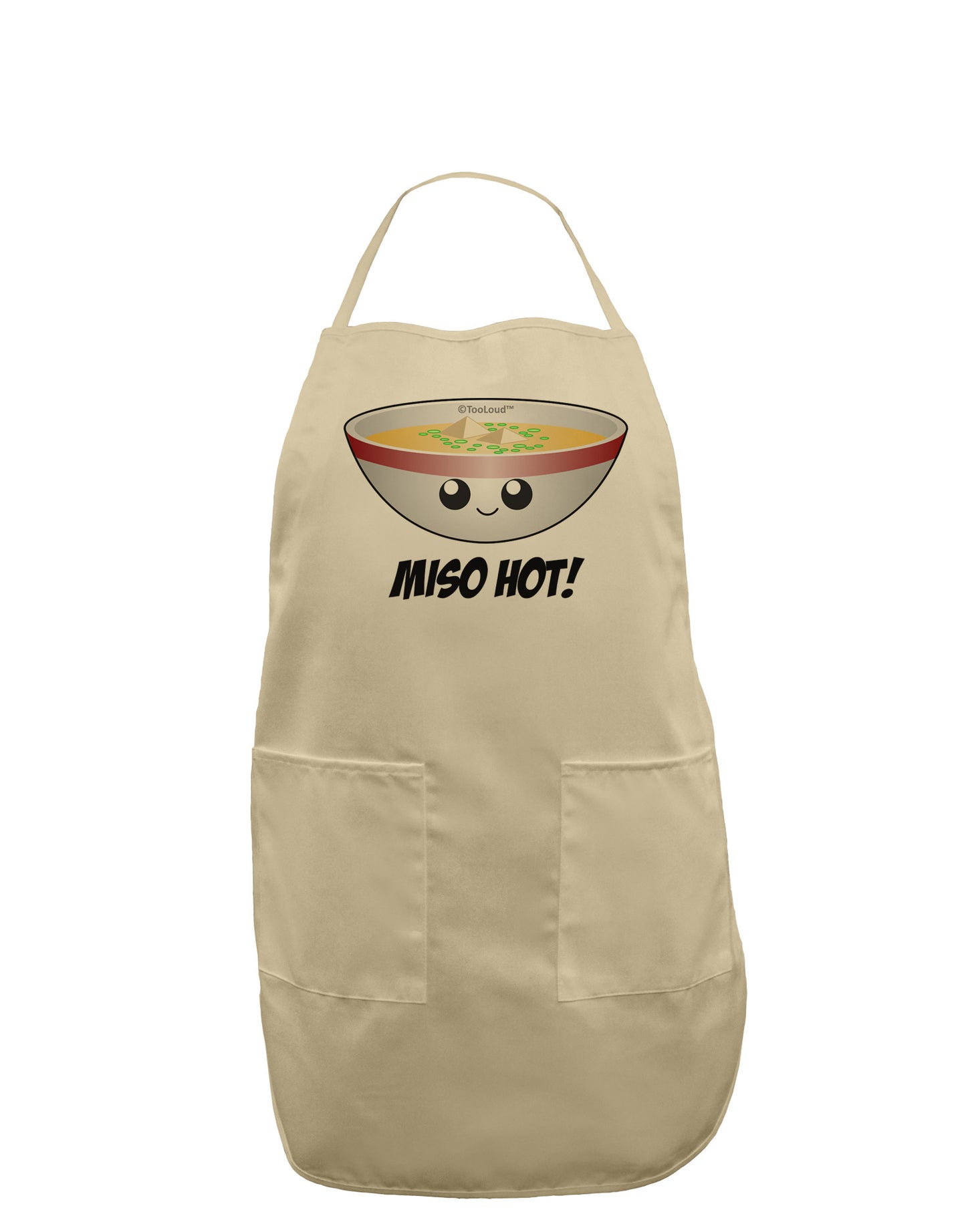 Miso Hot - Cute Miso Soup Bowl Adult Apron by TooLoud-Bib Apron-TooLoud-Stone-One-Size-Davson Sales
