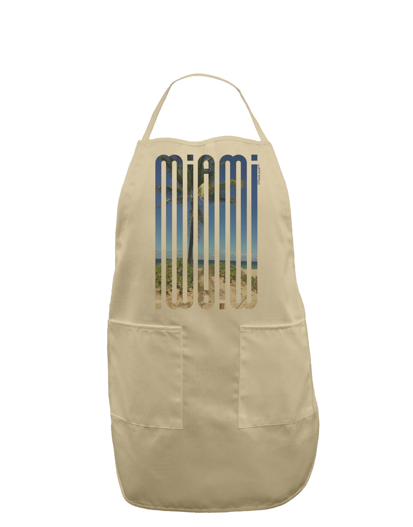 Miami Beach View Mirage Adult Apron-Bib Apron-TooLoud-Stone-One-Size-Davson Sales