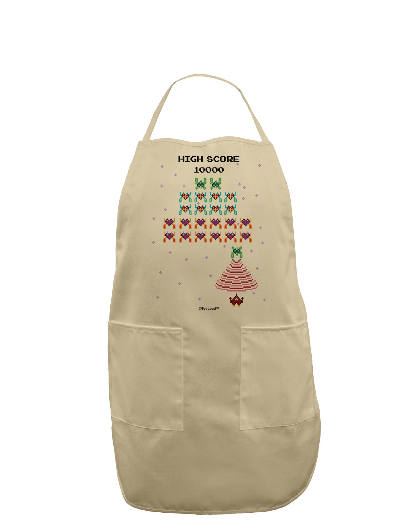 Retro Heart Fighter Adult Apron-Bib Apron-TooLoud-Stone-One-Size-Davson Sales