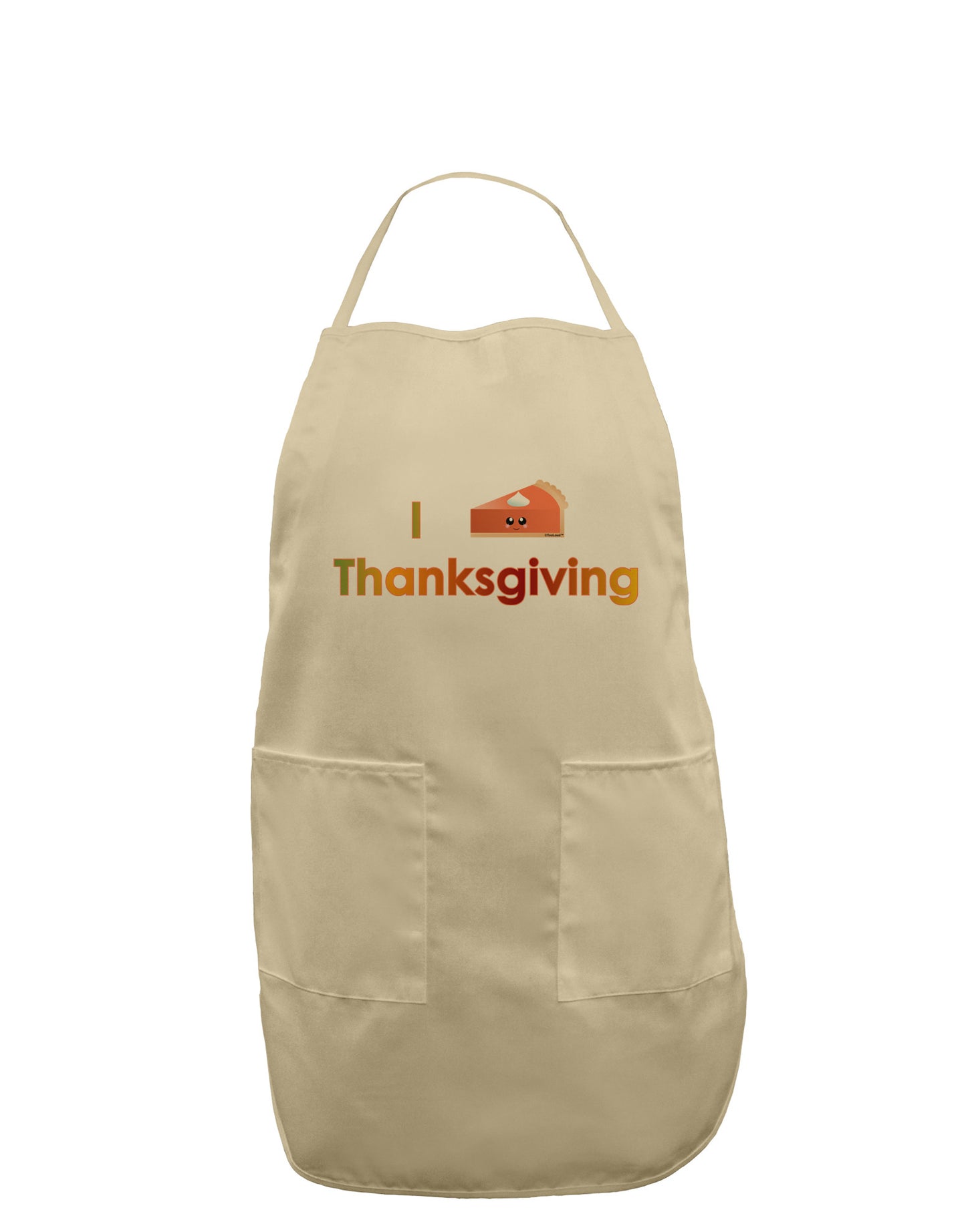 I Heart Thanksgiving Pumpkin Pie Adult Apron-Bib Apron-TooLoud-Stone-One-Size-Davson Sales