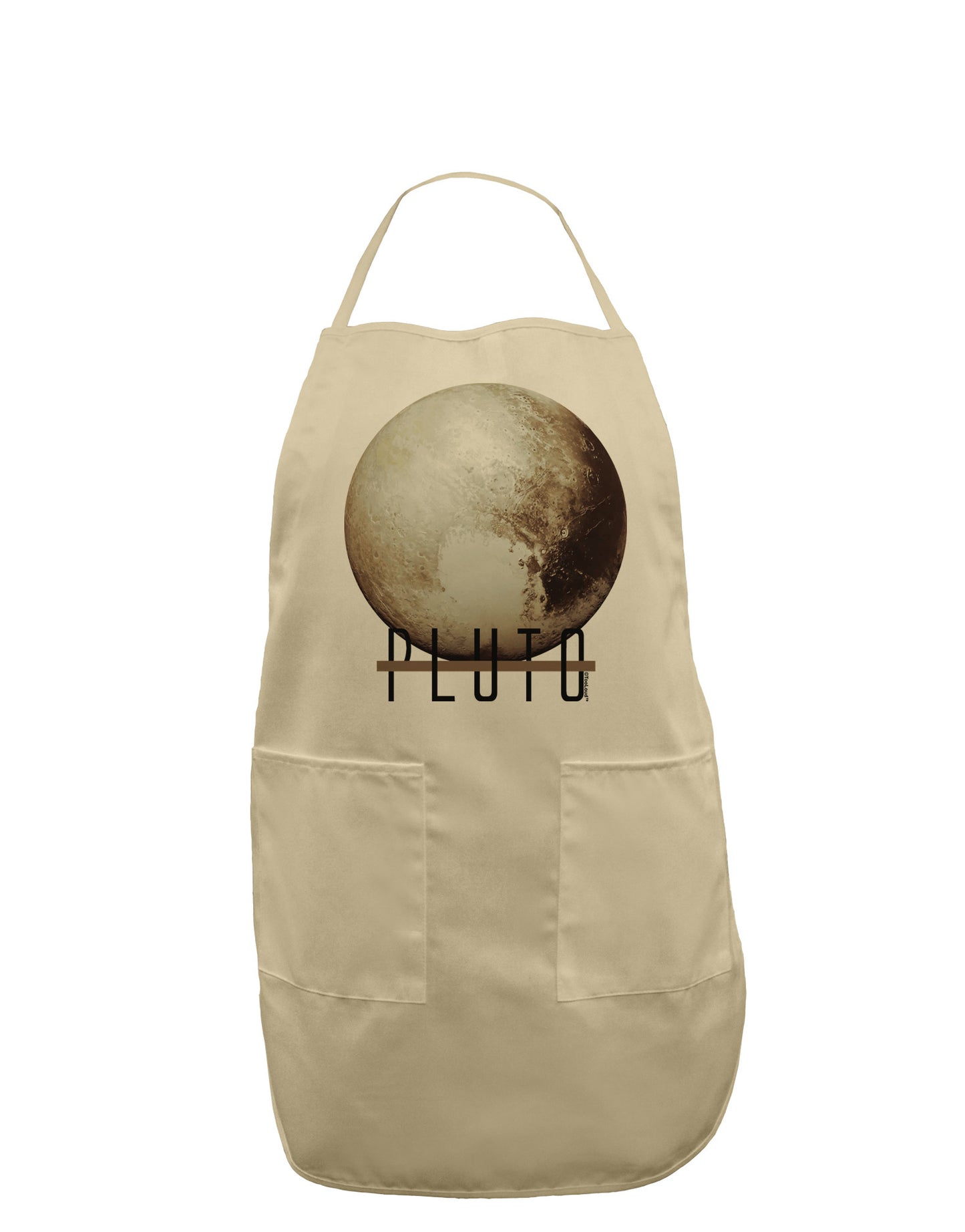 Planet Pluto Text Adult Apron-Bib Apron-TooLoud-Stone-One-Size-Davson Sales