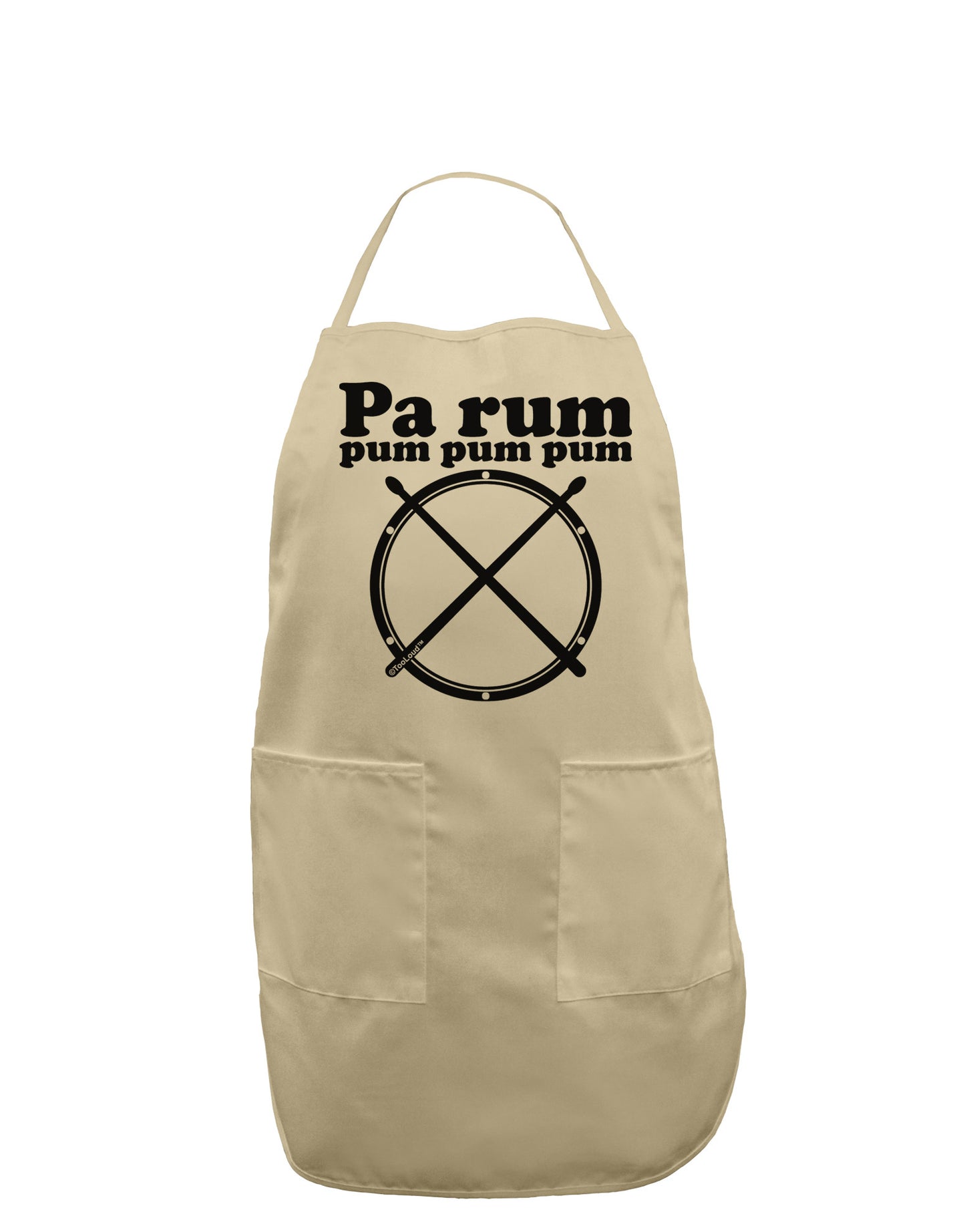 Pa Rum Pum Pum Pum BnW Adult Apron-Bib Apron-TooLoud-Stone-One-Size-Davson Sales