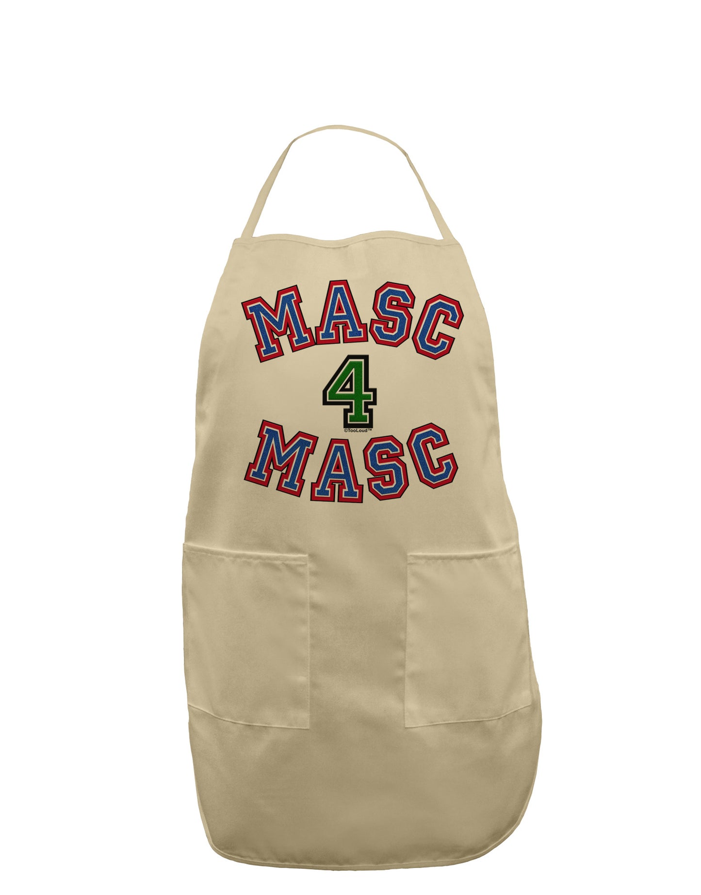 Masc 4 Masc College Stud Adult Apron by-Bib Apron-TooLoud-Stone-One-Size-Davson Sales