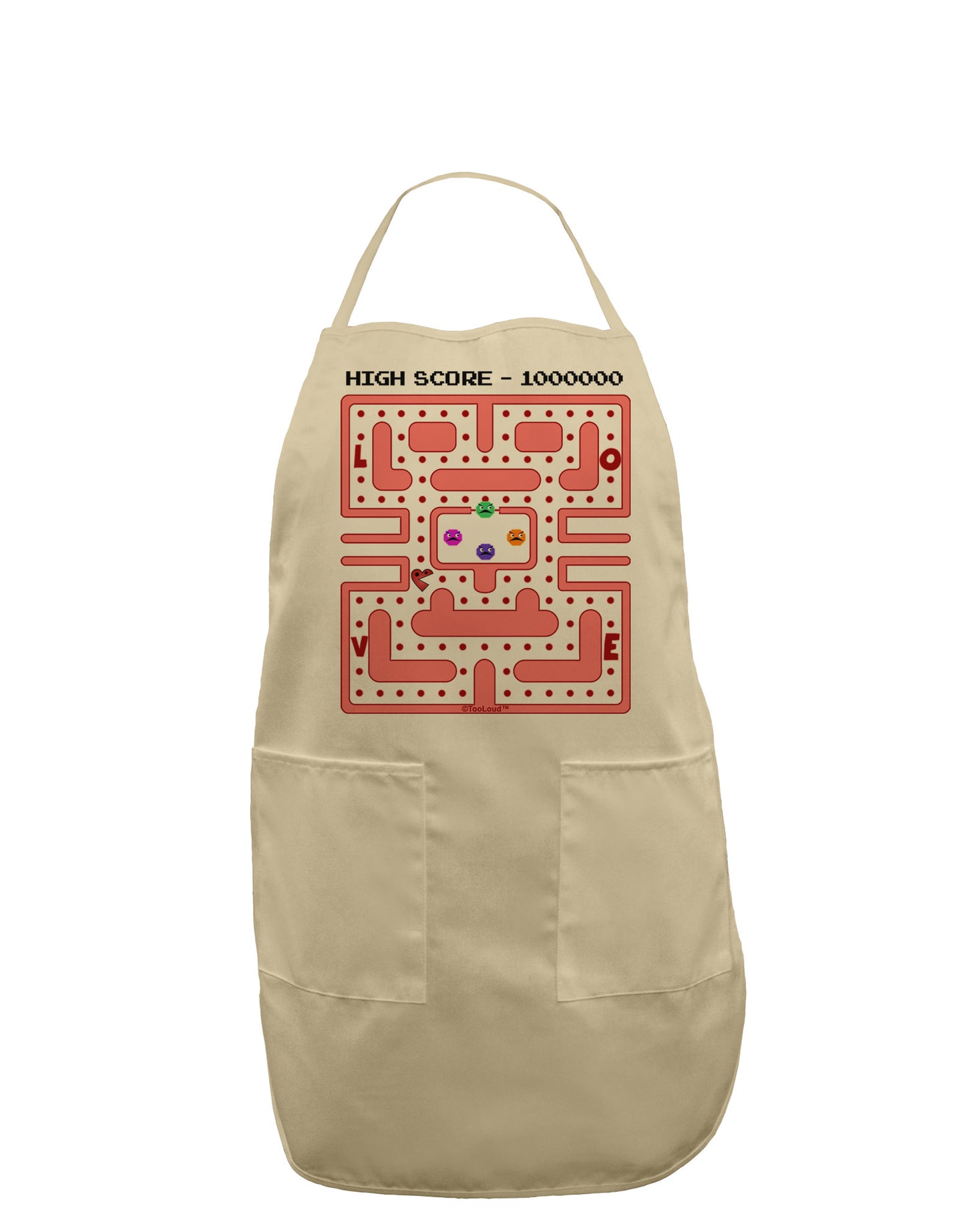 Retro Heart Man Adult Apron-Bib Apron-TooLoud-Stone-One-Size-Davson Sales