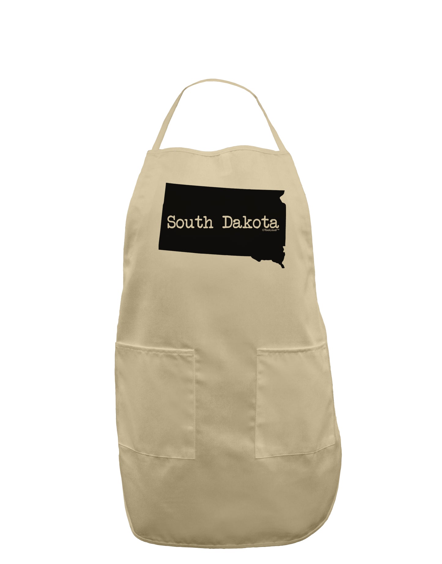 South Dakota - United States Shape Adult Apron by TooLoud-Bib Apron-TooLoud-Stone-One-Size-Davson Sales