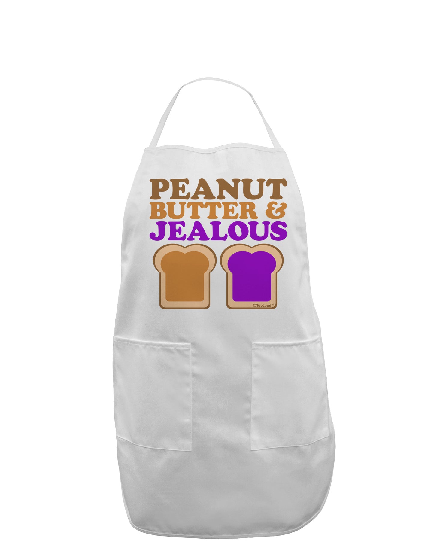 Peanut Butter and Jealous Adult Apron by TooLoud-Bib Apron-TooLoud-White-One-Size-Davson Sales