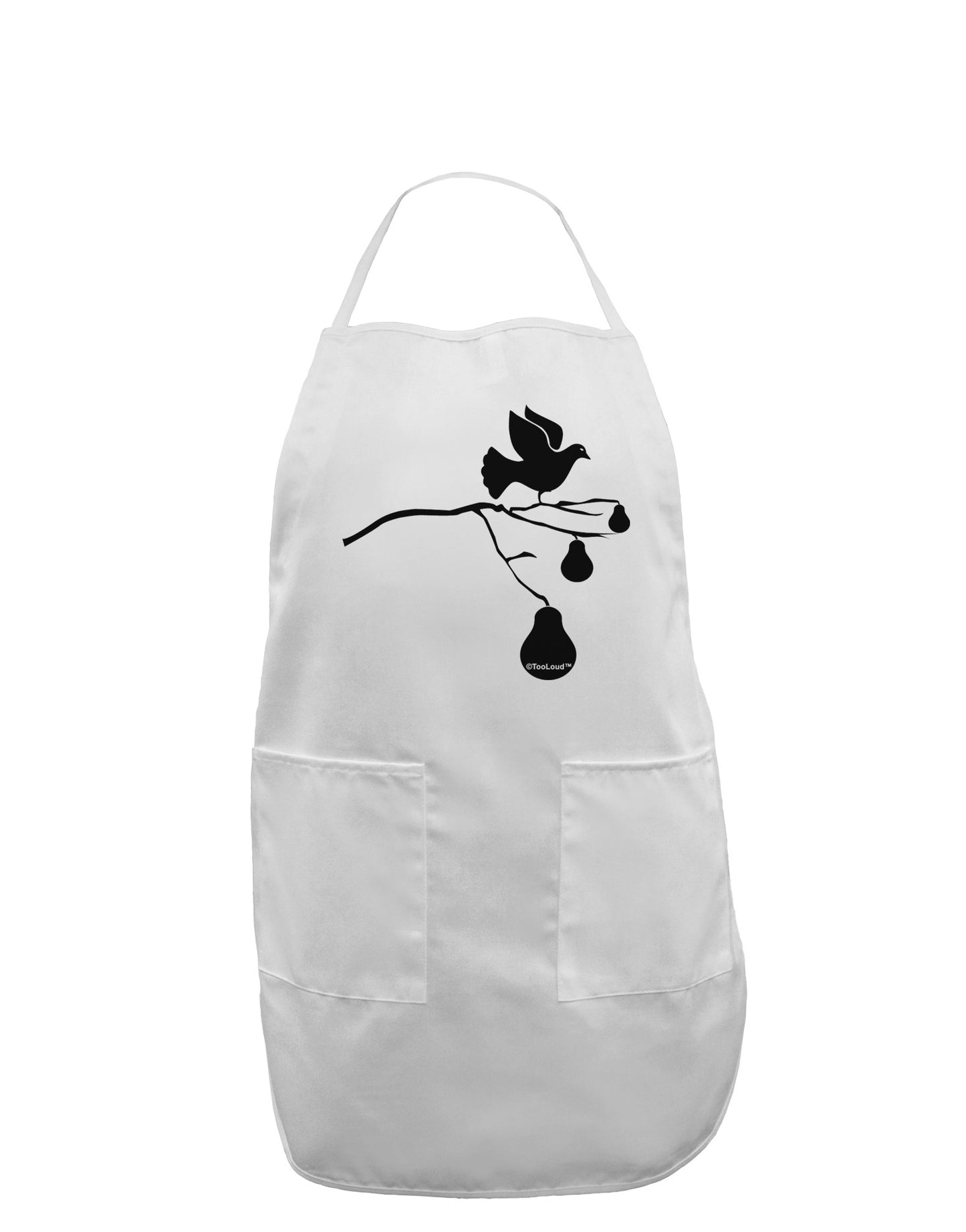 Partridge In A Pear Tree Adult Apron-Bib Apron-TooLoud-White-One-Size-Davson Sales