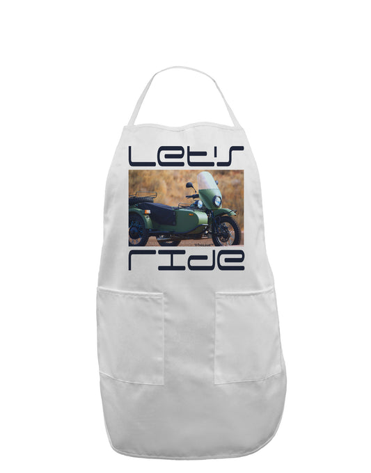 Lets Ride Sidecar Motorcycle Adult Apron-Bib Apron-TooLoud-White-One-Size-Davson Sales