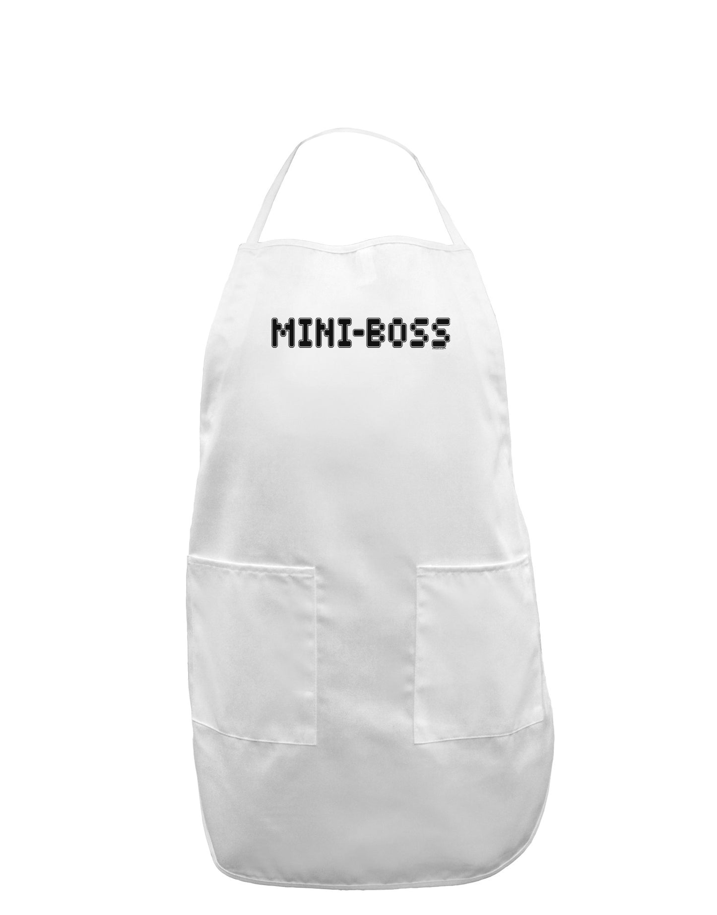 Mini-Boss Text - Boss Day Adult Apron-Bib Apron-TooLoud-White-One-Size-Davson Sales