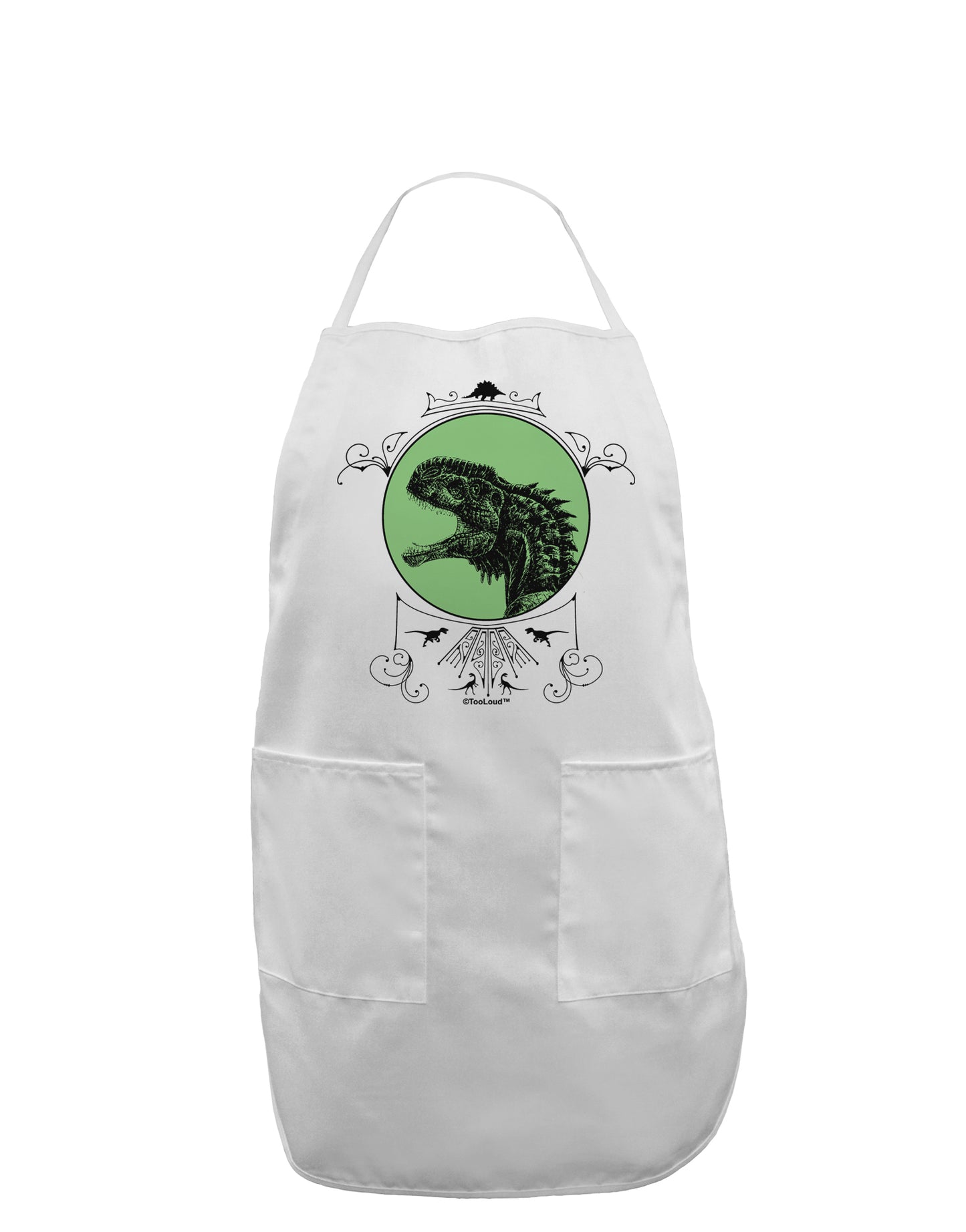 Jurassic Dinosaur Face Adult Apron by TooLoud-Bib Apron-TooLoud-White-One-Size-Davson Sales