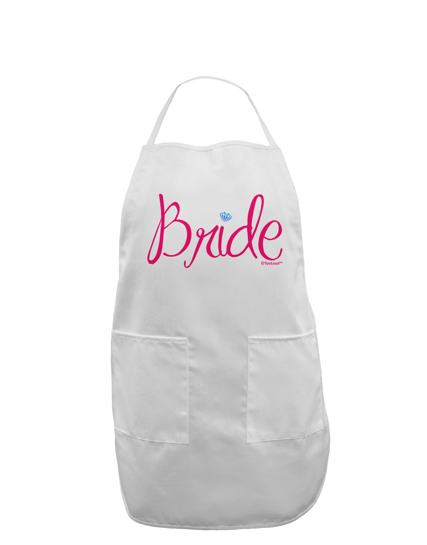 Bride Design - Diamond - Color Adult Apron-Bib Apron-TooLoud-White-One-Size-Davson Sales