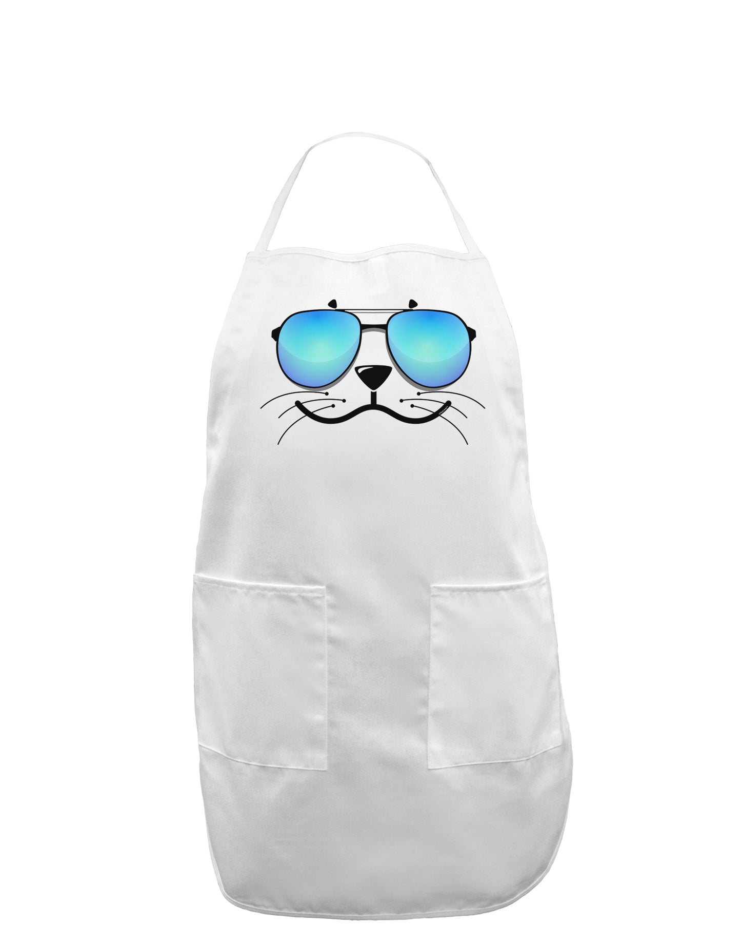 Kyu-T Face - Sealie Cool Sunglasses Adult Apron-Bib Apron-TooLoud-White-One-Size-Davson Sales