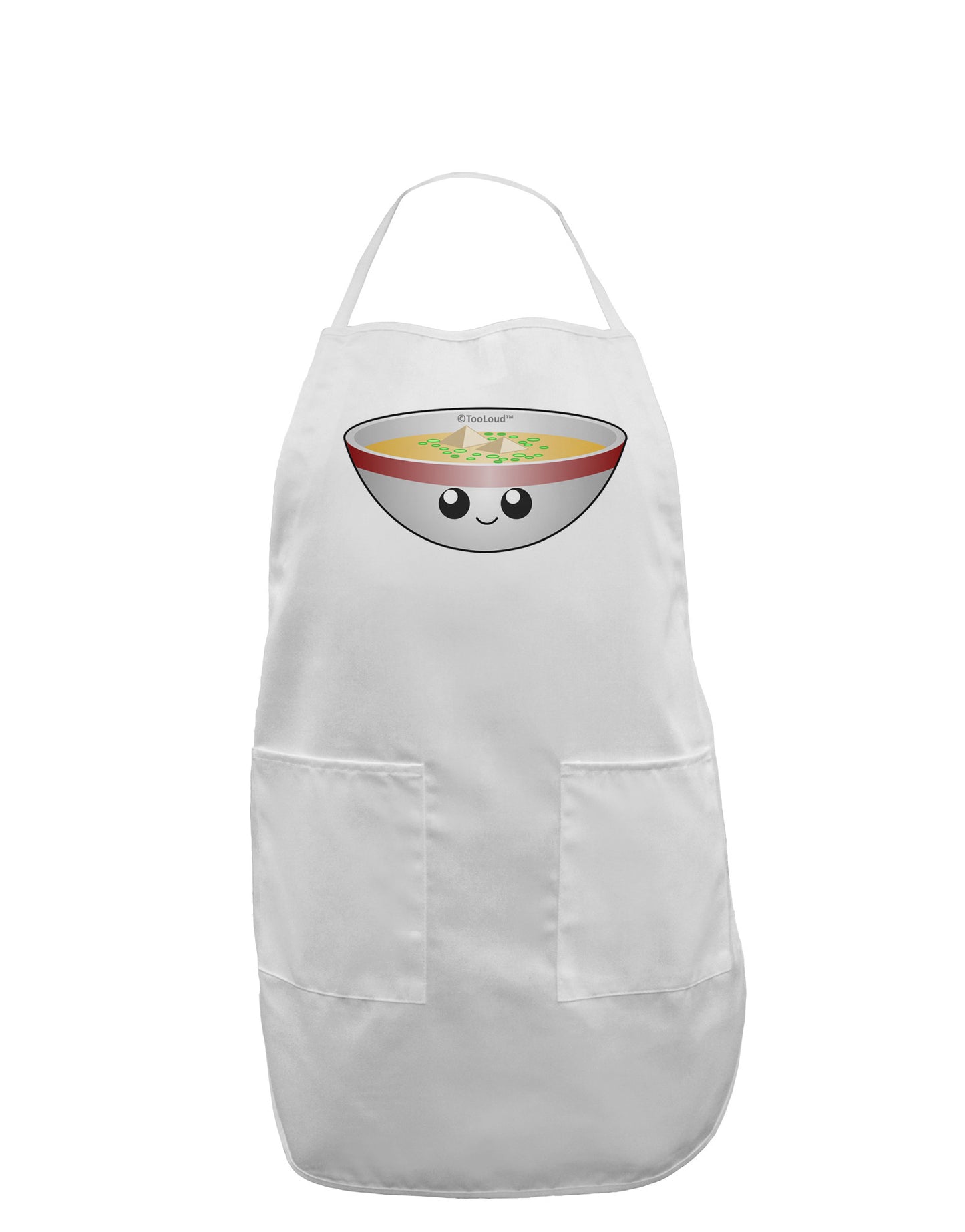 Cute Miso Soup Bowl Adult Apron by TooLoud-Bib Apron-TooLoud-White-One-Size-Davson Sales