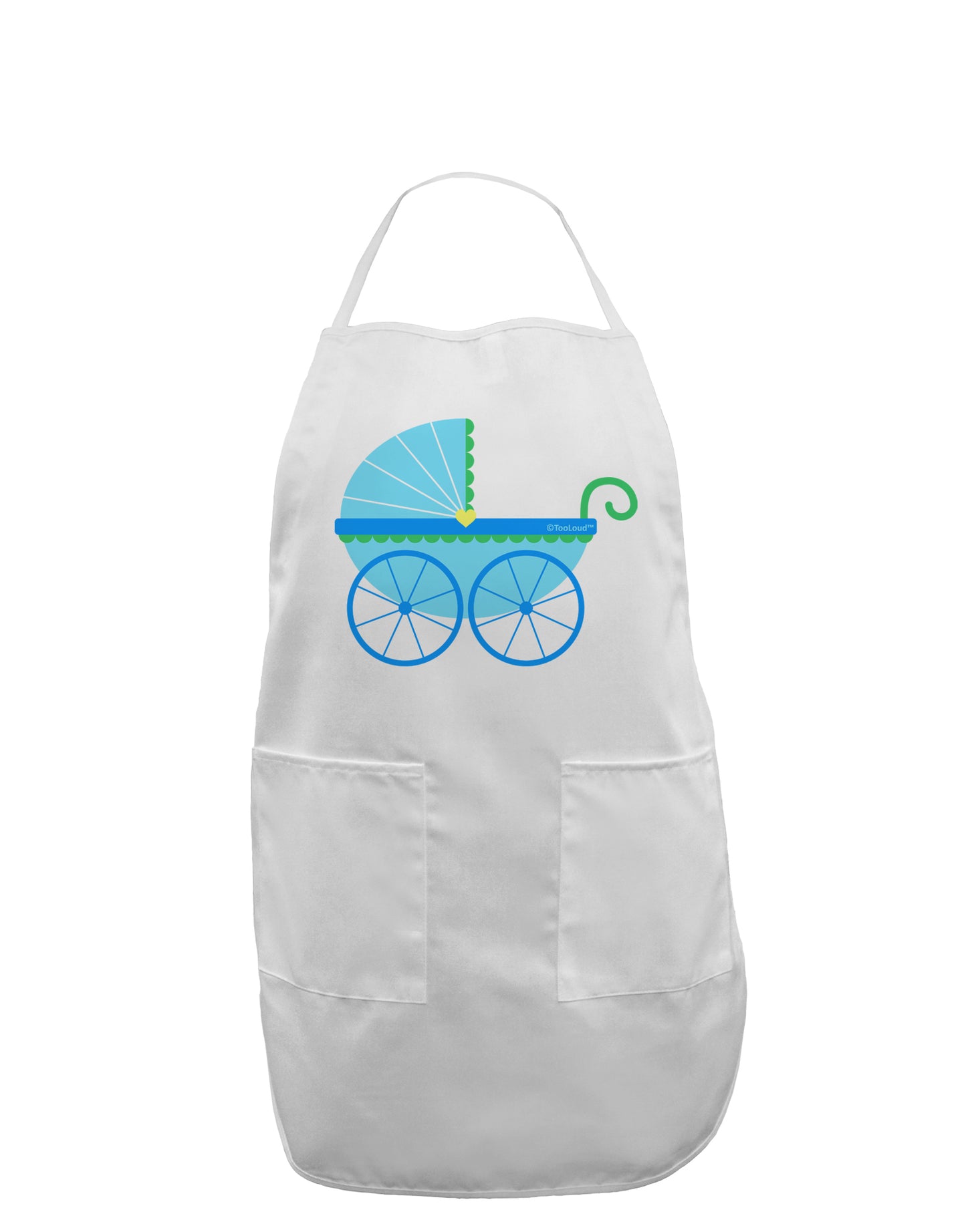 Baby Boy Carriage Adult Apron-Bib Apron-TooLoud-White-One-Size-Davson Sales