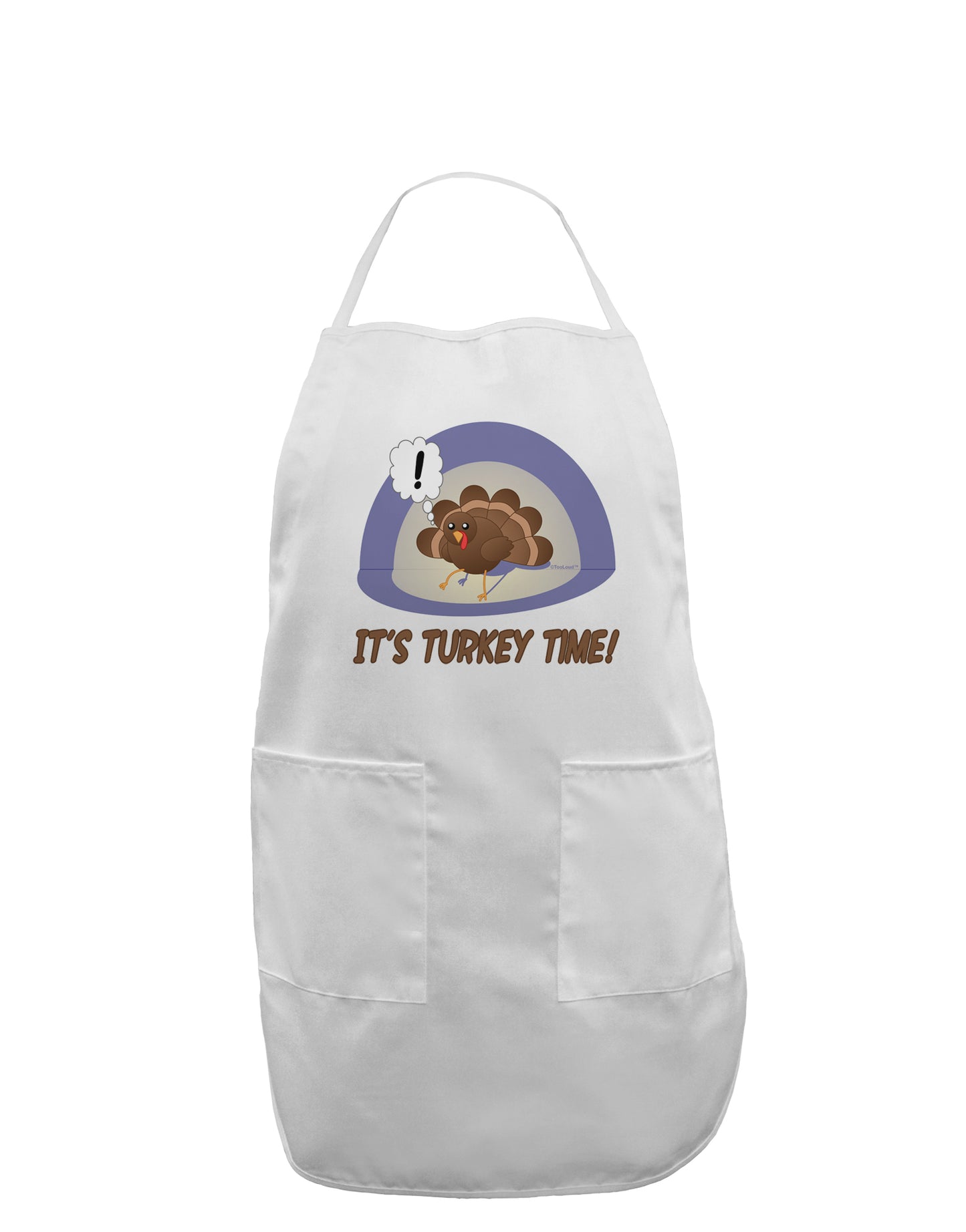 Escaping Turkey - Turkey Time Funny Adult Apron-Bib Apron-TooLoud-White-One-Size-Davson Sales