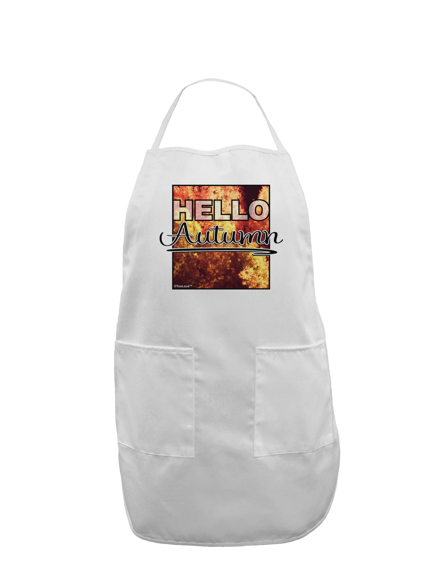 Hello Autumn Adult Apron-Bib Apron-TooLoud-White-One-Size-Davson Sales