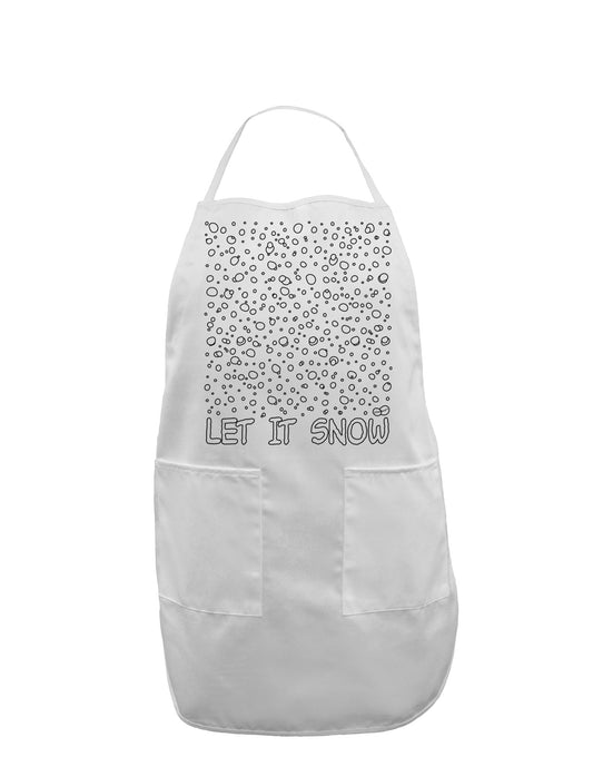 Let It Snow Text Snowflakes - Christmas Adult Apron-Bib Apron-TooLoud-White-One-Size-Davson Sales