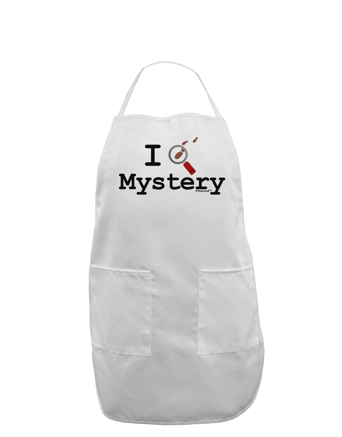 I Love Mystery Adult Apron-Bib Apron-TooLoud-White-One-Size-Davson Sales