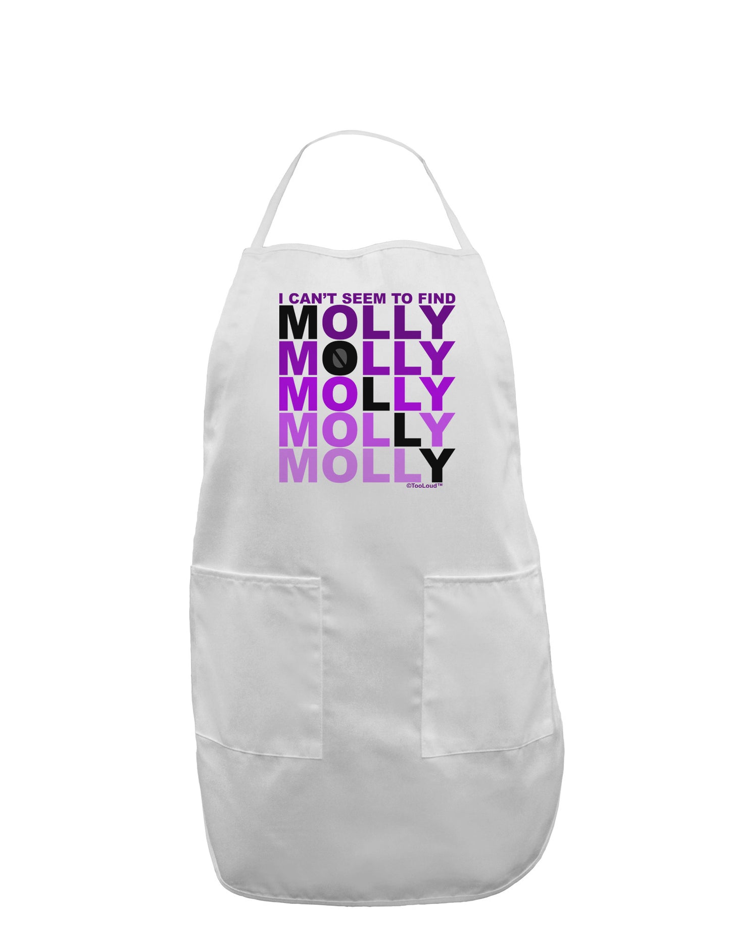 Find Molly Purple Adult Apron-Bib Apron-TooLoud-White-One-Size-Davson Sales