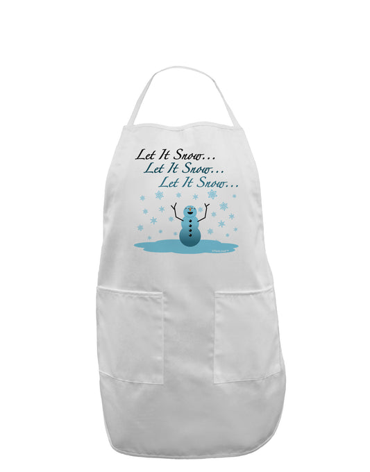 Let It Snow Happy Snowman Adult Apron-Bib Apron-TooLoud-White-One-Size-Davson Sales